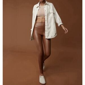 Offline by Aerie Faux Leather Real Luxe Leggings Medium Tan NWT